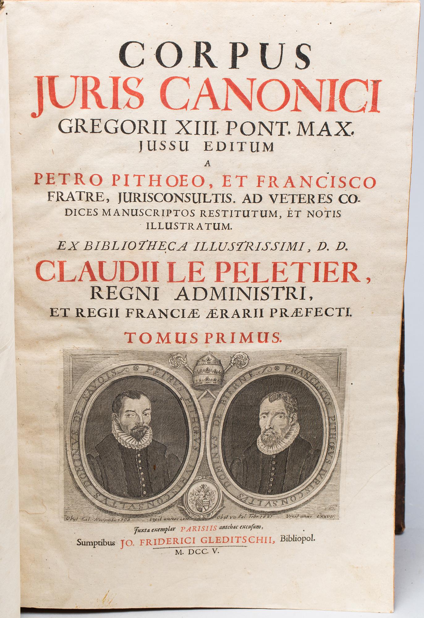BOK,  "Corpus juris canonici Gregorii XIII", Leipzig 1705.