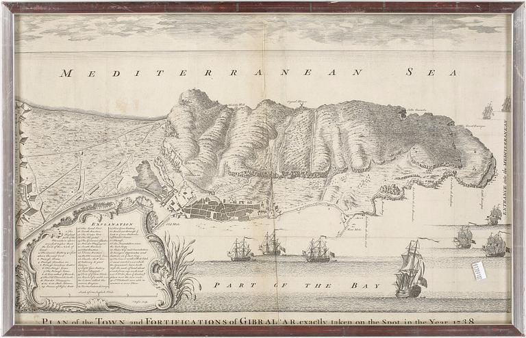 KARTA, kopparstick, James Basire, omkring 1700-talets mitt.