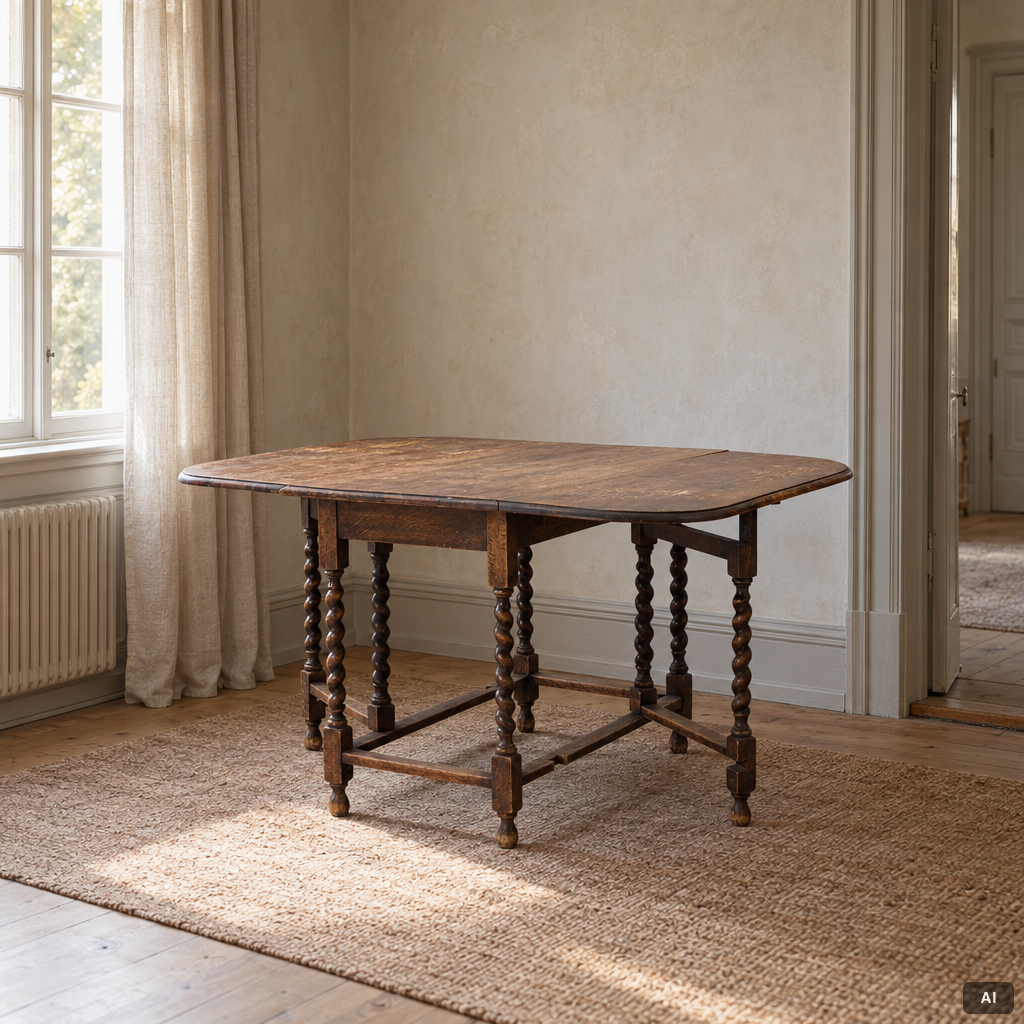 Drop-leaf table, folk art, 18th century.