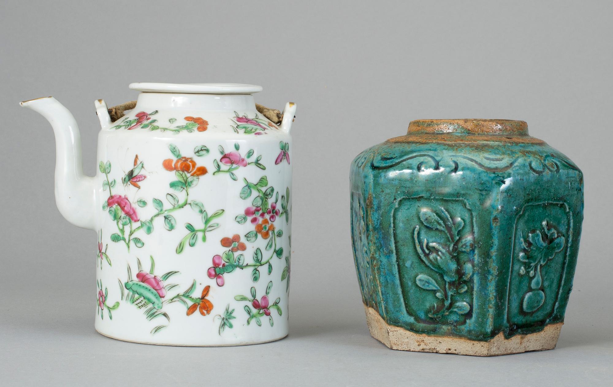 PARTI KINA, 5 delar, porslin och keramik, 17-1900-tal.