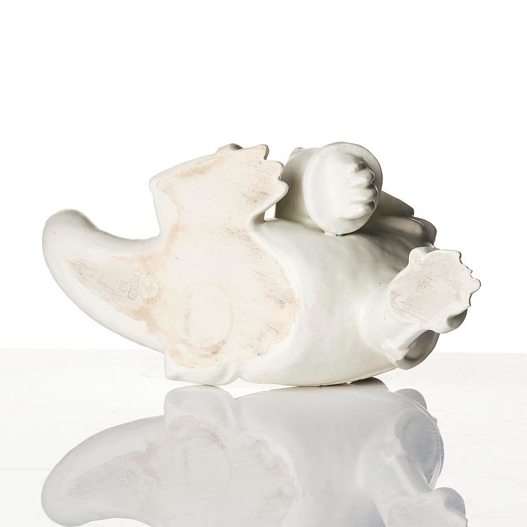 Wilhelm Kåge, a set of two stoneware sculptures of dragon puppies, Gustavsberg, 1940s.