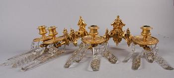 VÄGGAPPLIQUER ett par, nyrenässans, 1800-talets andra del.