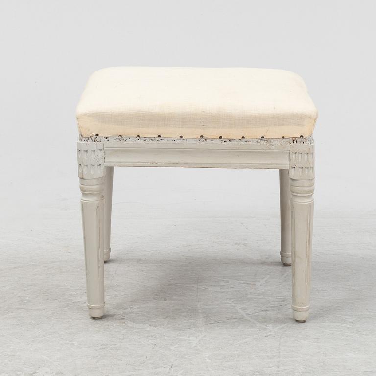 A Gustavian stool, around 1800.