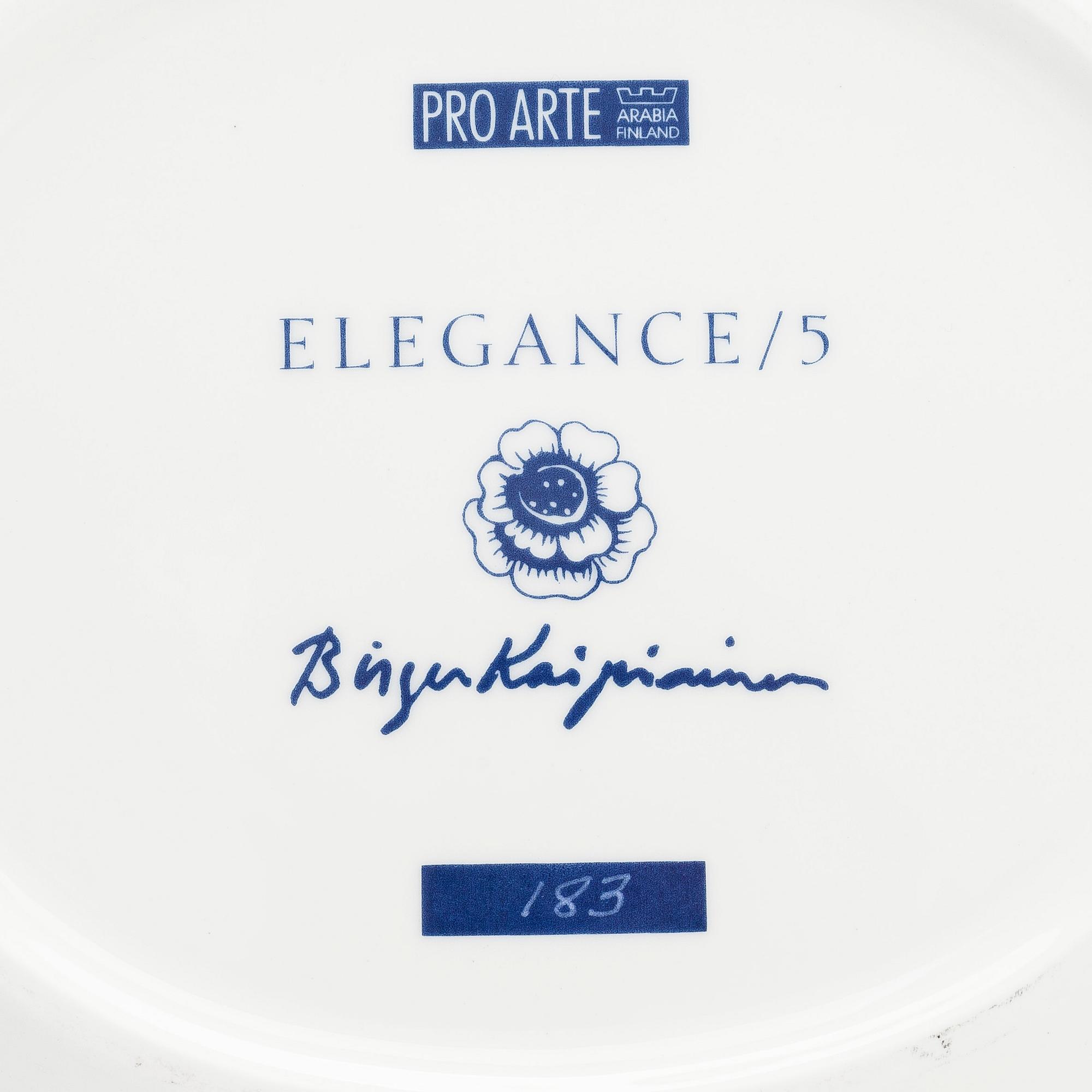 Birger Kaipiainen, fat, porslin, "Elegance/5", numrerad 183. Pro Arte, Arabia.