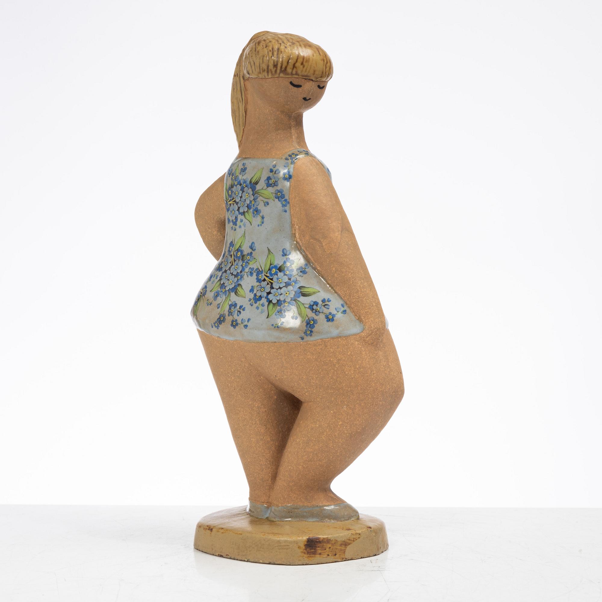 Lisa Larson, a 'Dora' stoneware figurine, from the 'ABC-flickor' series, Gustavsberg.