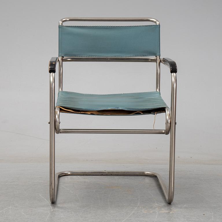 A tubular steel armchair, 1930's.