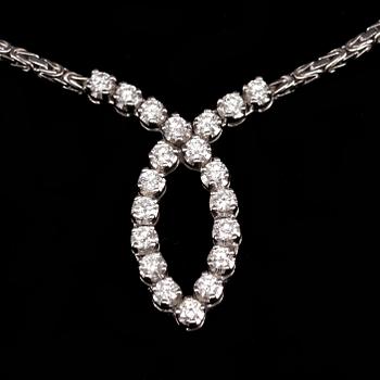 COLLIER, 18k vitguld med små diamanter tot ca 1 ct. Vikt 12 g.