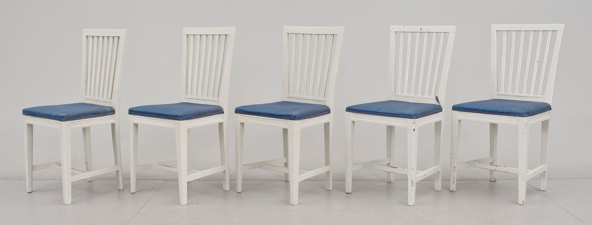 BORD MED STOLAR, 1+10+2, bla sengustavianska sign PALIS, 1800-tal.