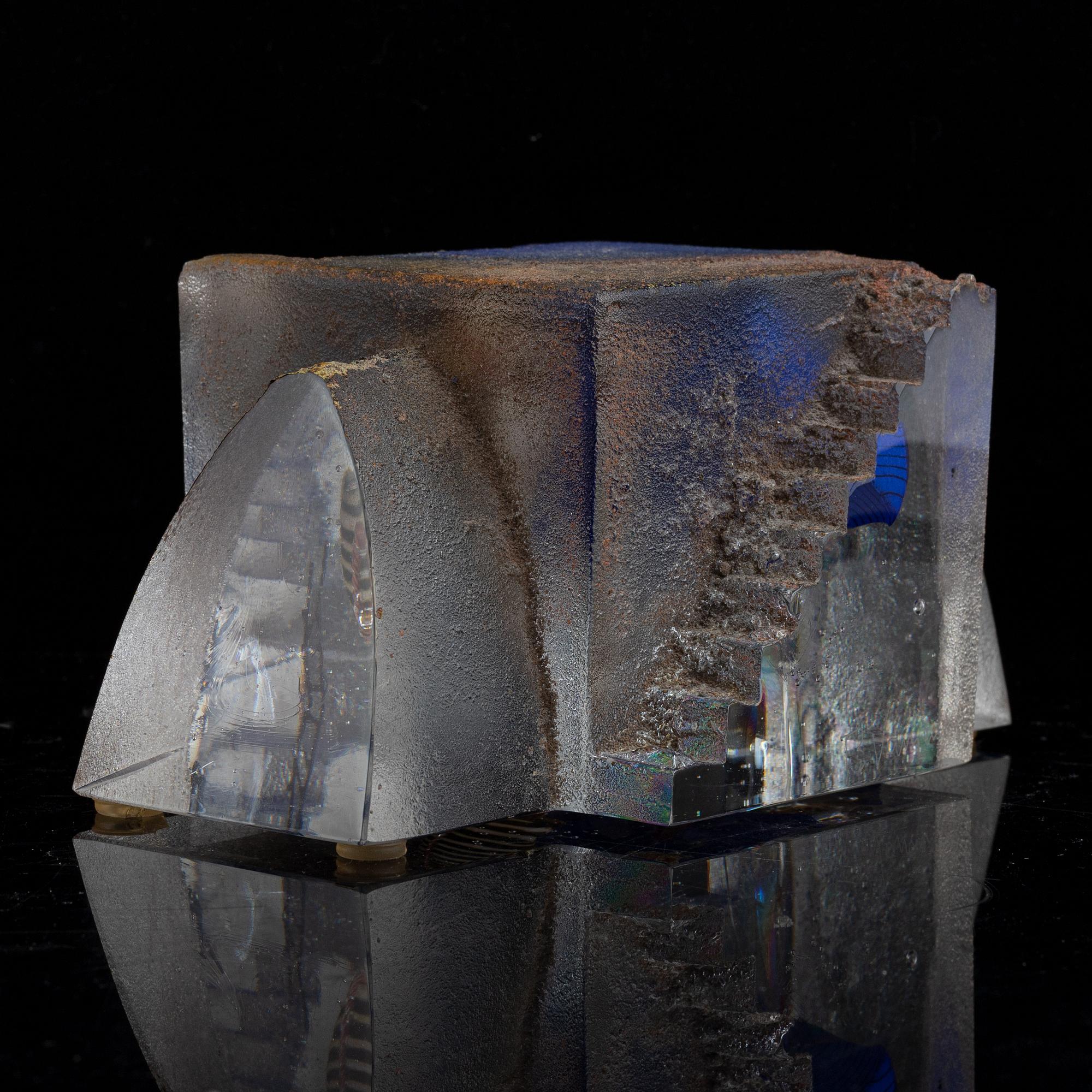 A glass sculpture by Bertil Vallien, for Kosta Boda.