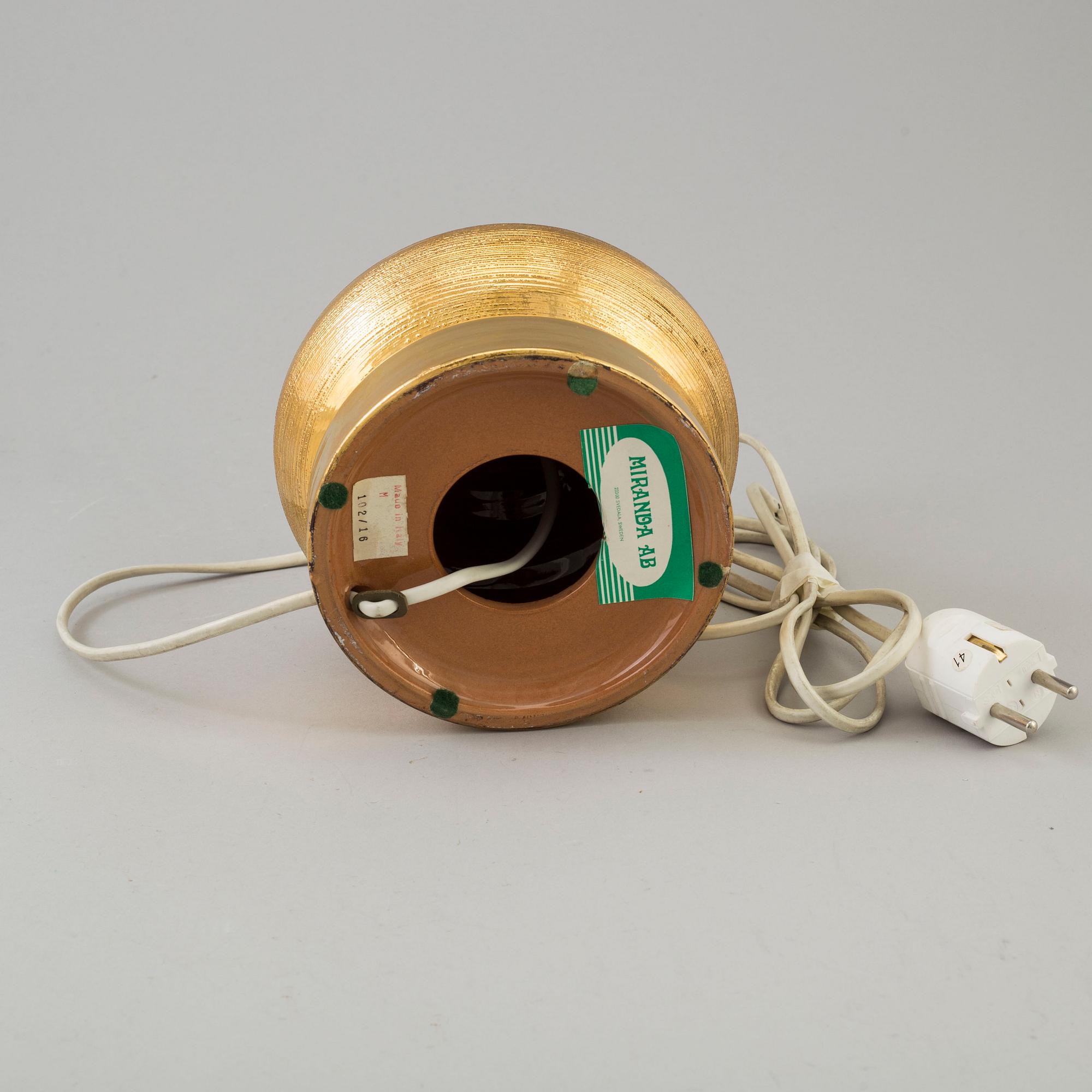 A TABLE LAMP. Ceramics. Italy. For Miranda AB.  Signed with labels. Second half of the 20th century.