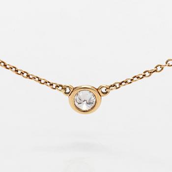 Tiffany & Co, Elsa Peretti, halsband, "Diamonds by the Yard", 18K guld med en briljantslipad diamant.