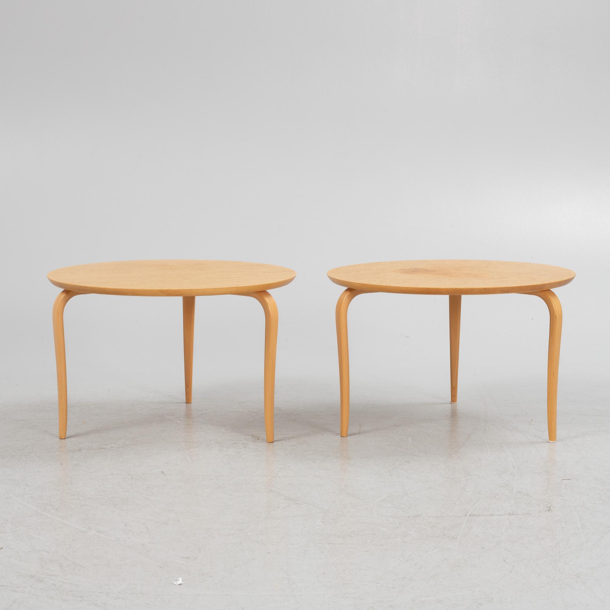 Bruno Mathsson, sidobord, ett par "Annika" för DUX, 1900-talets andra hälft.