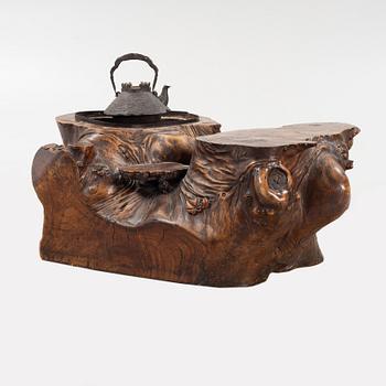 A wooden sculpture/table for tea ceremony, Japan early 20th century.
