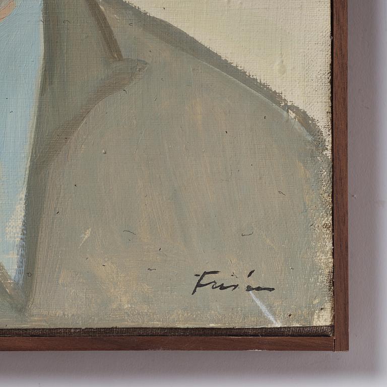 Vera Frisén, oil on relined canvas, signed.