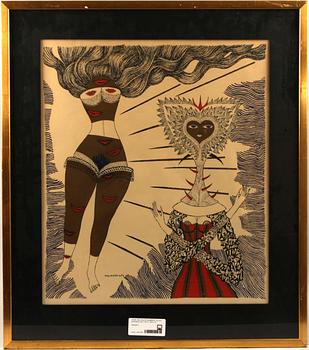 MAX WALTER SVANBERG, lito med guldprägling, sign 0 dat 57 i plåten.