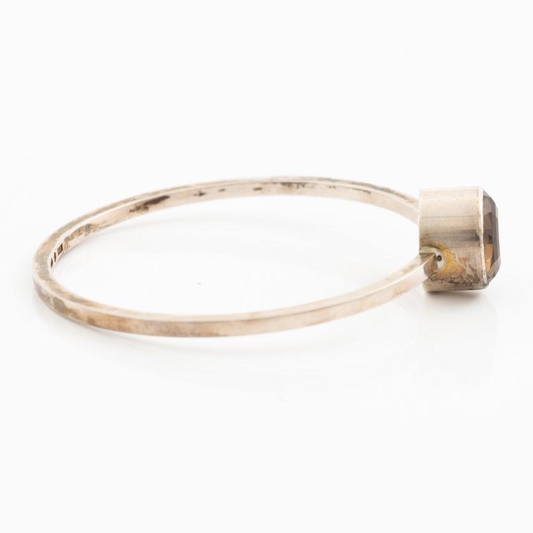 Karl-Ingemar Johansson, a bracelet, silver with faceted smoky quartz, Gothenburg 1965.
