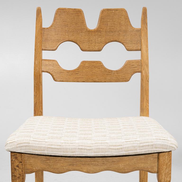 Henry (Henning) Kjaernulf, a set of six oak chairs, Nyrup Möbelfabrik, Denmark, mid 20th century.