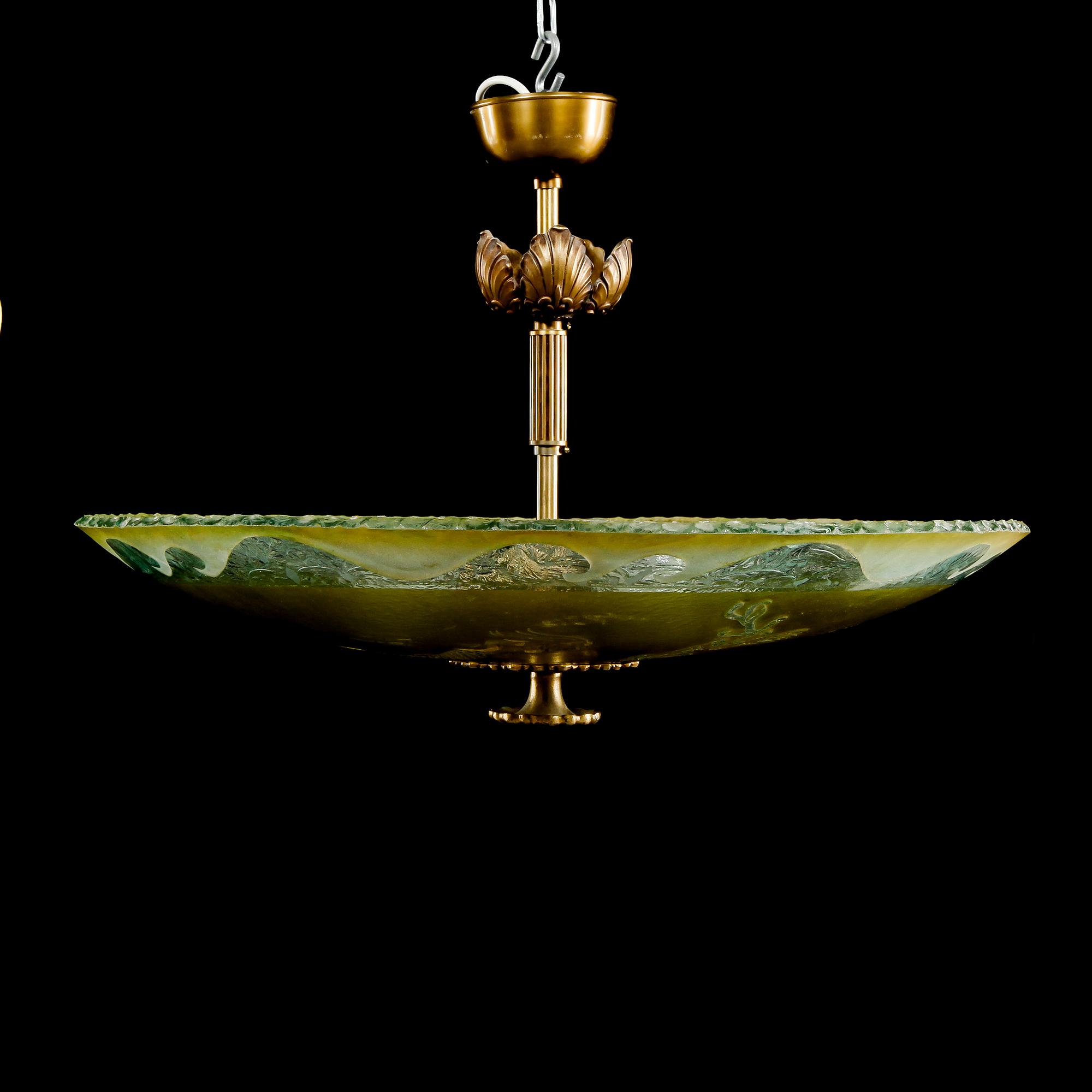 TAKLAMPA, art déco, 1900-talets första hälft. Höjd ca 40 cm.