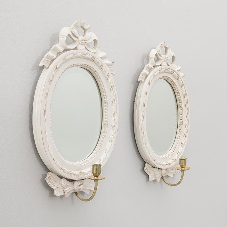 Wall sconces, a pair, Gustavian style, second half of the 20th century.