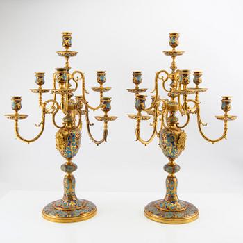 Candelabras, one pair from the first half of the 20th century.