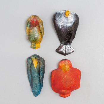 KJELL ENGMAN, väggskulpturer, 4 st, glas, Kosta Boda.