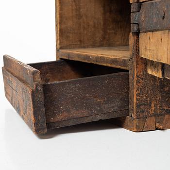 A wall cabinet, West Swedish folk art, 18th century.