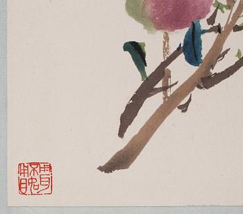 Two album-leaf, ink and colour on paper, after Chen Banding, 20th century.