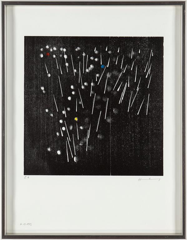 HANS HARTUNG, färglitografi, signerad och daterad 1973, numrerad E.A.