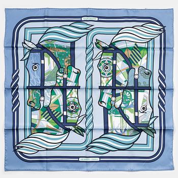 Hermès, a 'Quadrige' twill silk scarf.