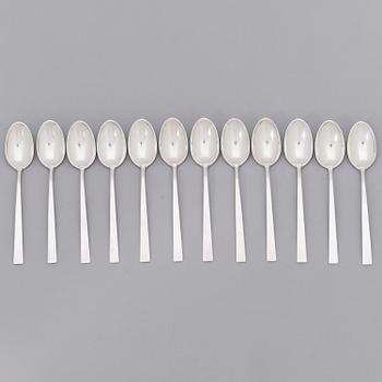 BERTEL GARDBERG, a 108-piece set of "Birgitta" silver cutlery, marked BG, Hopeatehdas oy, Helsinki 1956-61.