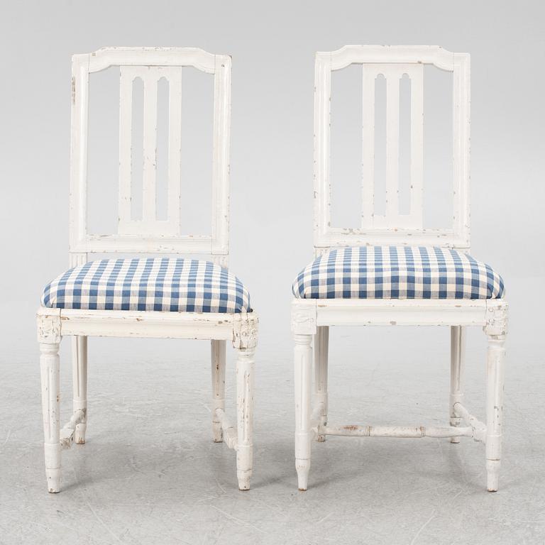 Stolar, ett par, sent 1700-tal. Gustavianska.