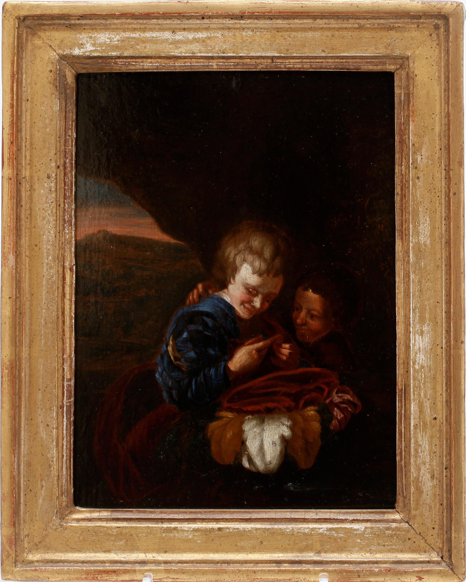 OKÄND KONSTNÄR, olja på pannå, ej signerad, 1800-tal.