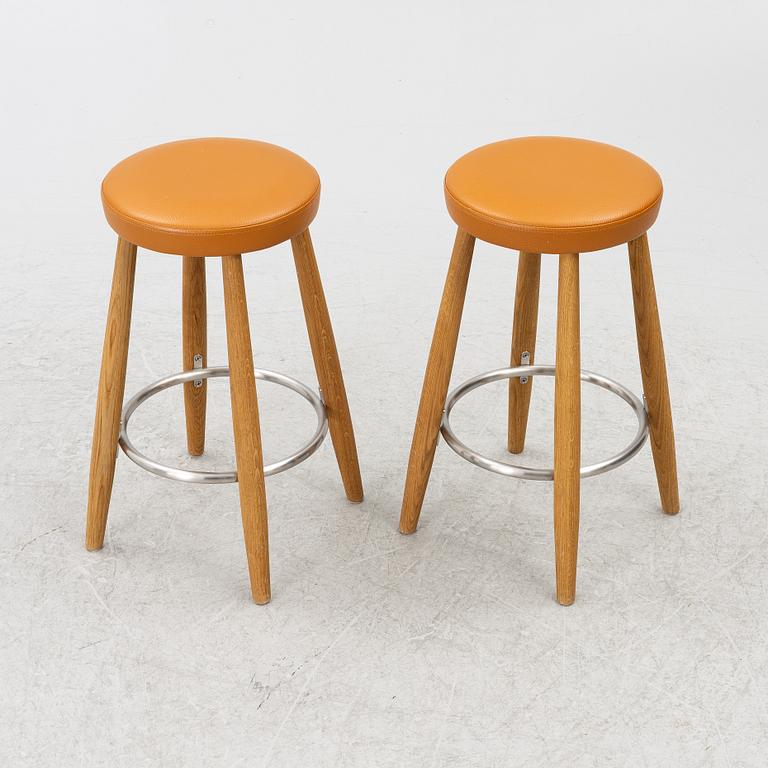 Hans J. Wegner, a pair of 'CH56' bar stools, Carl Hansen & Son, Denmark, 21st century.