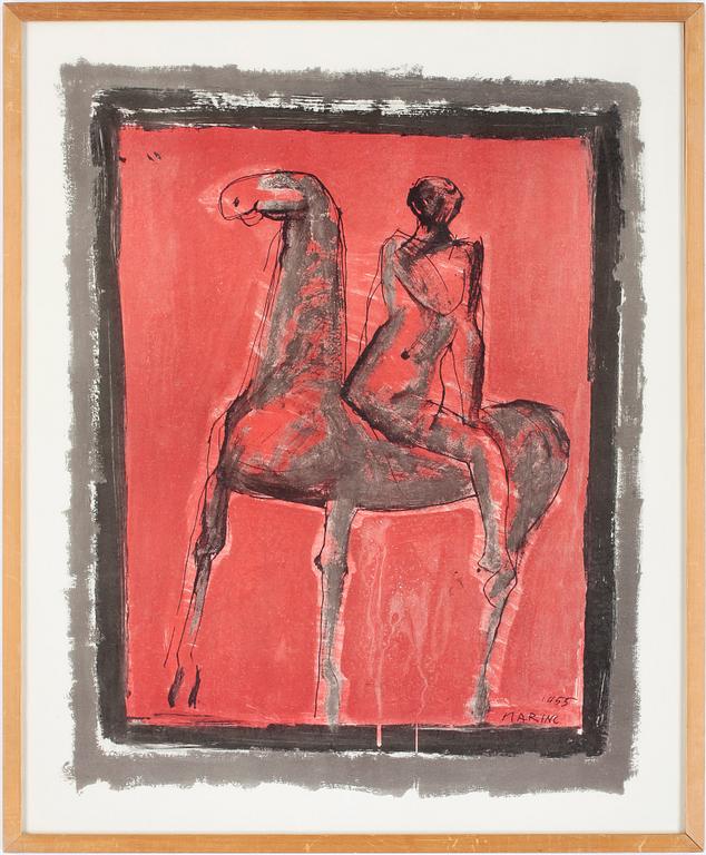 MARINO MARINI, färglitografi, signerad och daterad 1955 i trycket.