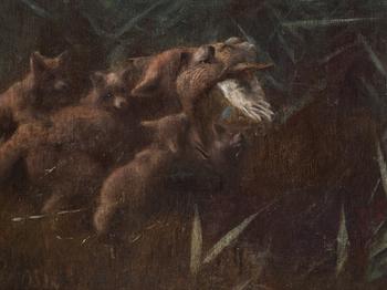 Bruno Liljefors, A family of foxes.