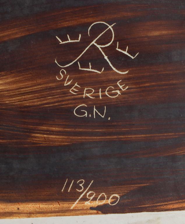 SKULPTUR, stengods, "Falkeneraren", Gunnar Nylund, Rörstrand, sign  o numr 113/200. 1940/50-tal.