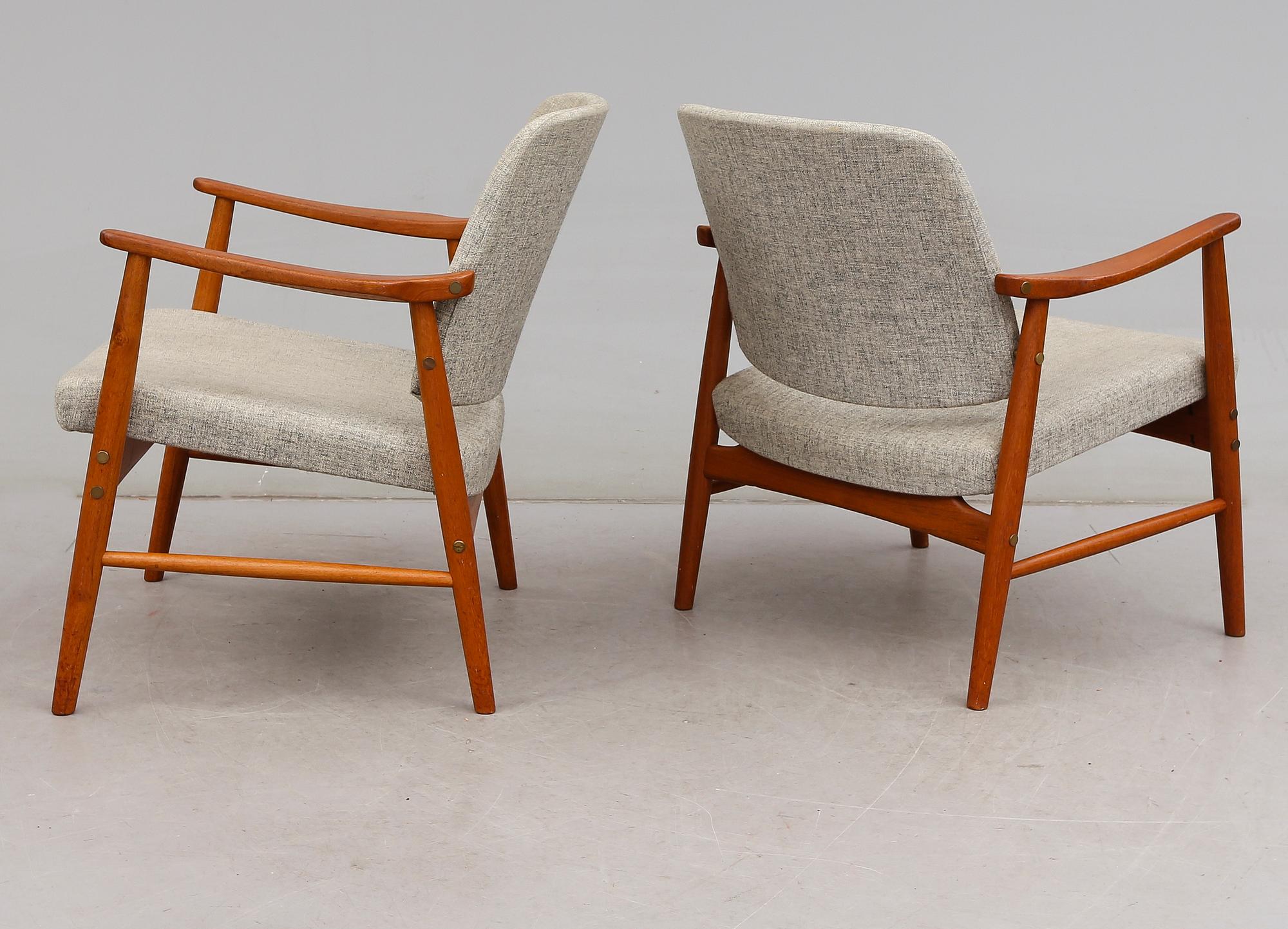 FÅTÖLJER, 1 par, Alf Svensson, Bodafors, 1900-talets andra hälft.