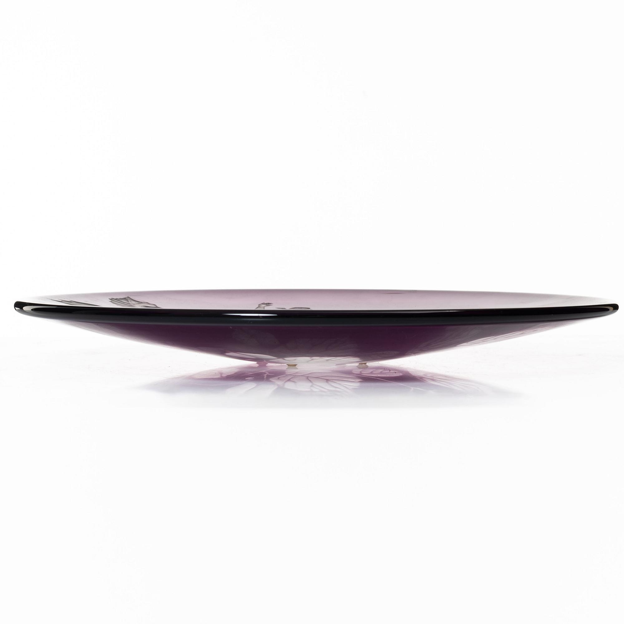 Olle Alberius, a glass plate, Orrefors, 1990.