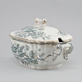 SERVISDELAR, 5 st, flintgods, "Wexiö guld", Gustavsberg, tidigt 1900-tal.