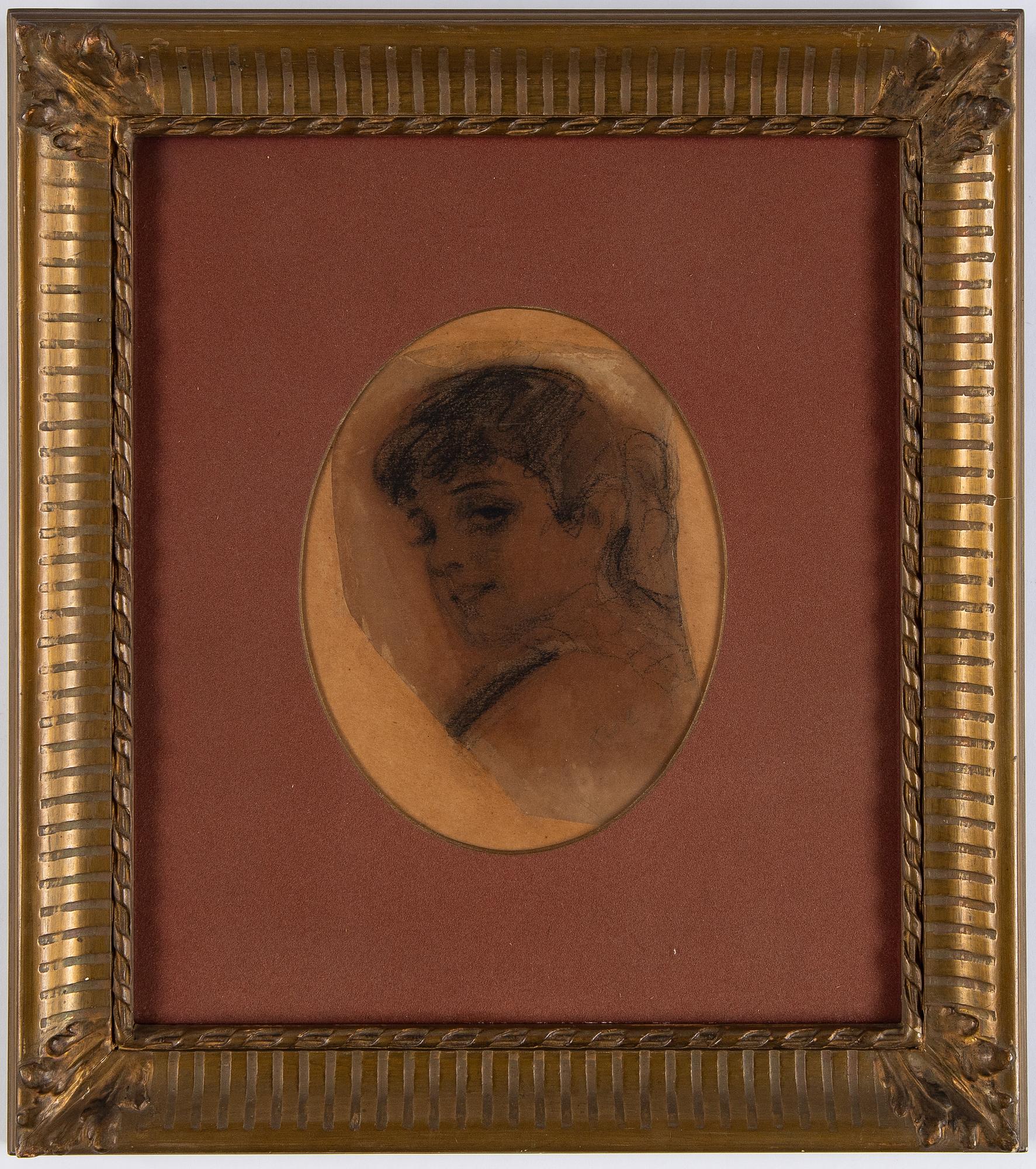 Anders Zorn, kolteckning, signerad med blyerts, troligen utförd omkring 1879.