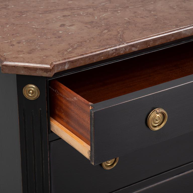 A gustavian style chest of drawers, second half of the 20th century.