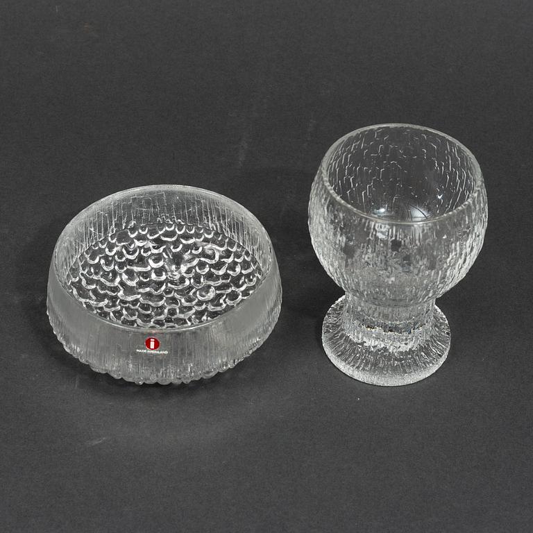 Tapio Wirkkala, a set of 22 glass service parts from the series 'Ultima Thule' and 'Kekkerit', Iittala, Finland.