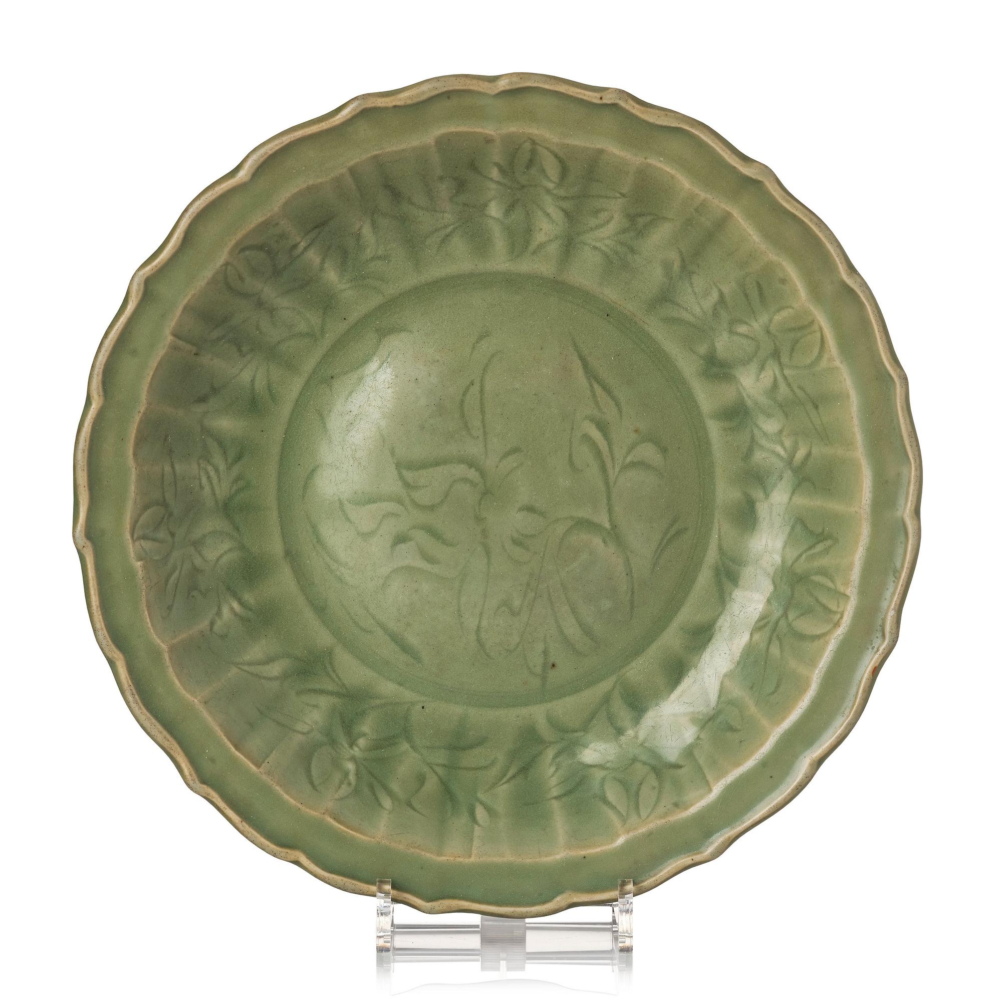 A celadon dish, Ming dynasty (1368-1644).