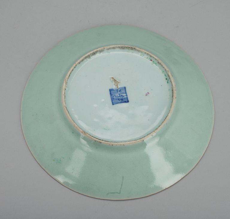 TALLRIKAR, 3 st, porslin, Kina 1800-tal.