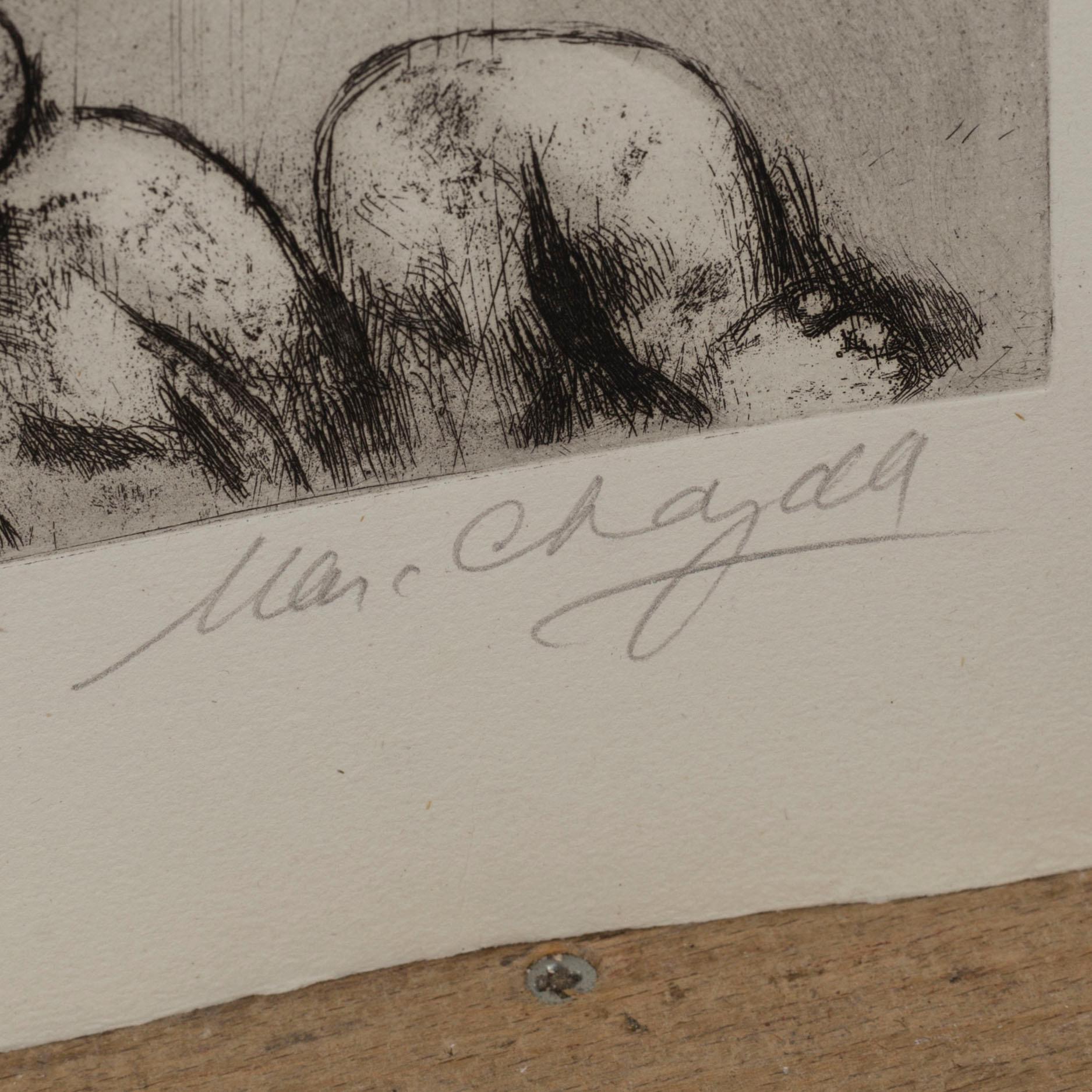 MARC CHAGALL, etching, signed.