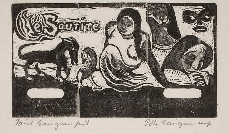 PAUL GAUGUIN, Träsnitt, 1899, tryckt och signerad av Pola Gauguin 1921, (upplagan 100 ex).