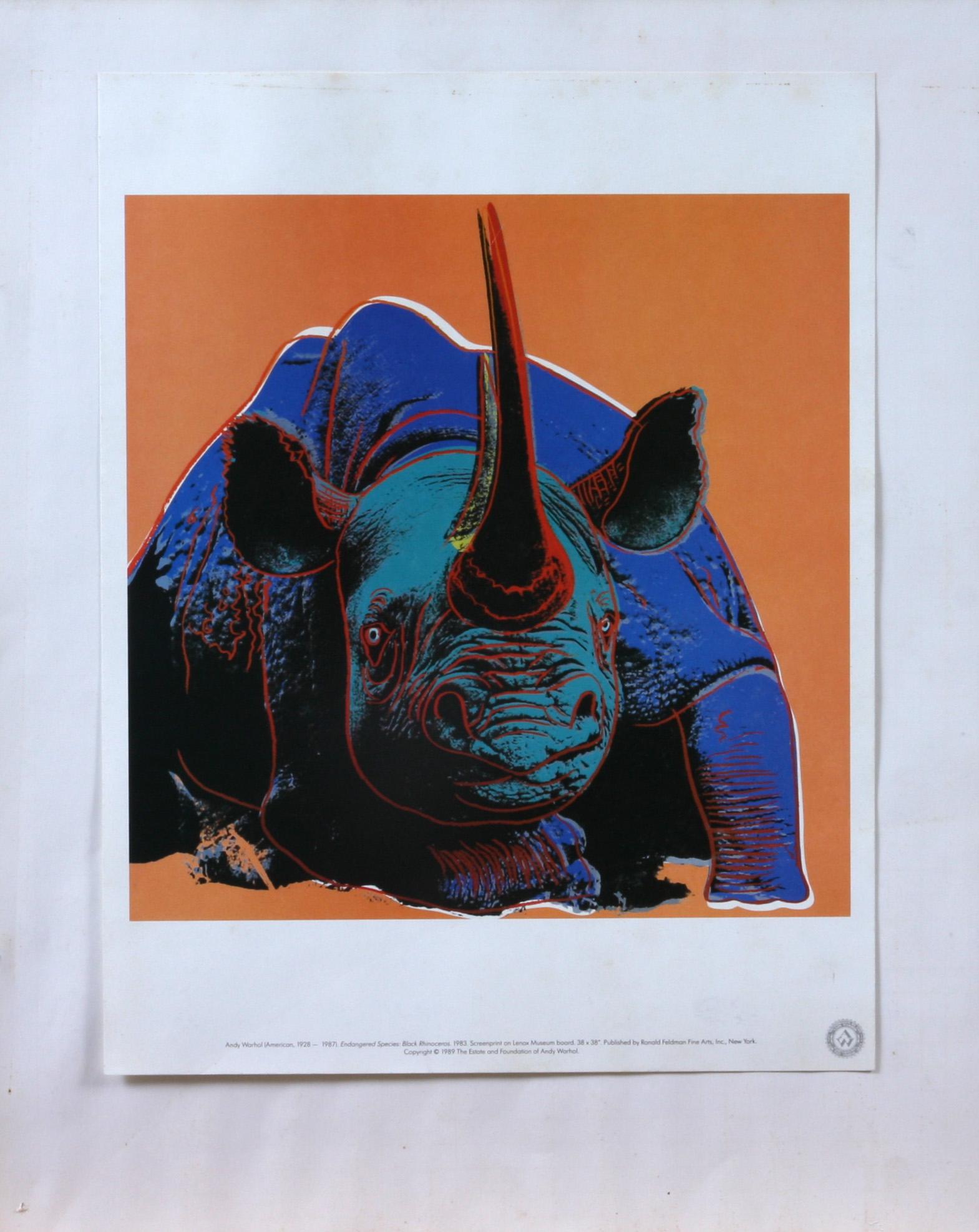ANDY WARHOL, tryck, 6 st, "Endangered Species", 1983.
