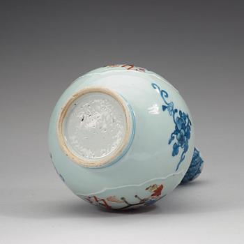 A blue and white and famille rose vase, Qing dynasty Qianlong (1736-95).