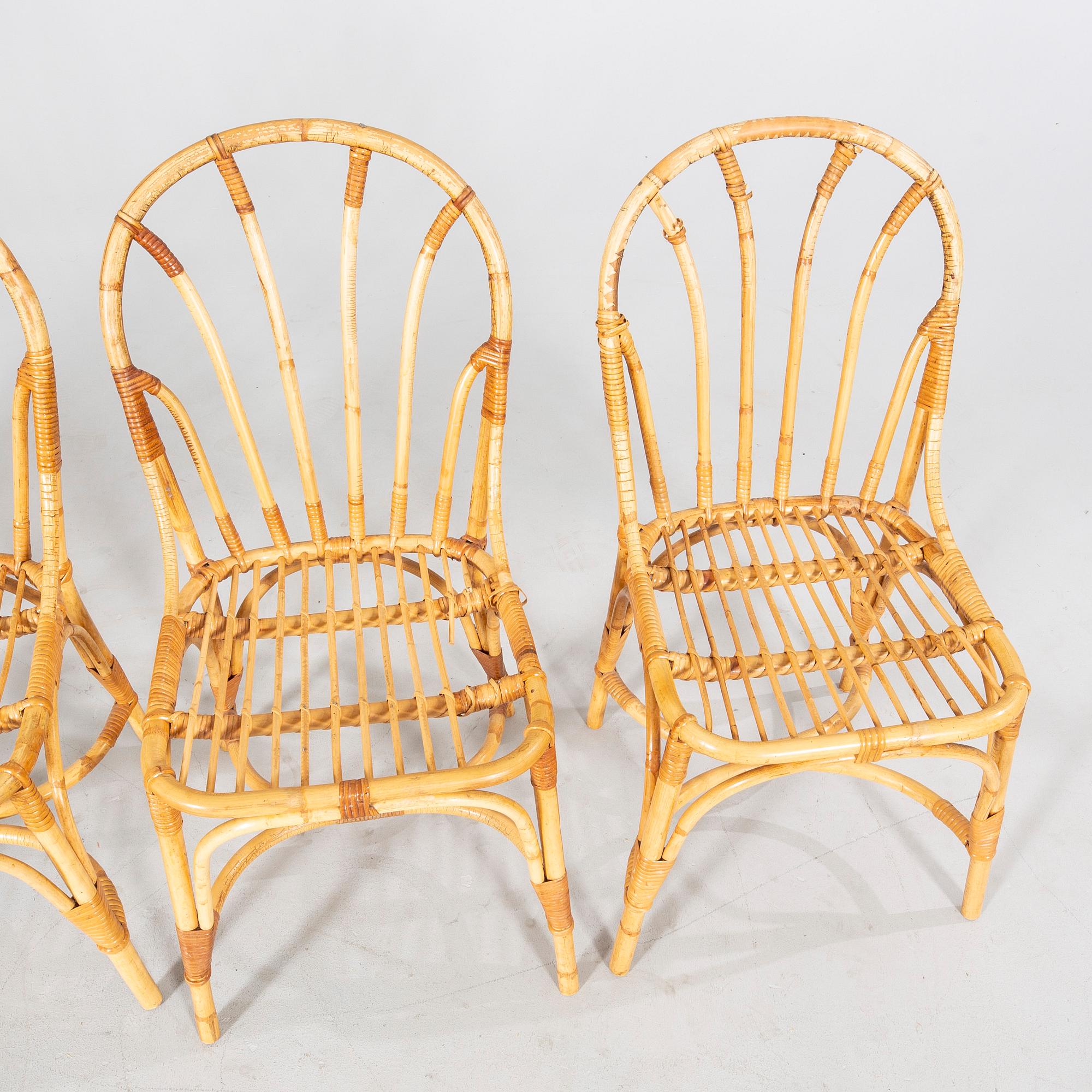 Josef Frank, a set of four model '1164' chairs, Firma Svenskt Tenn, Sweden.