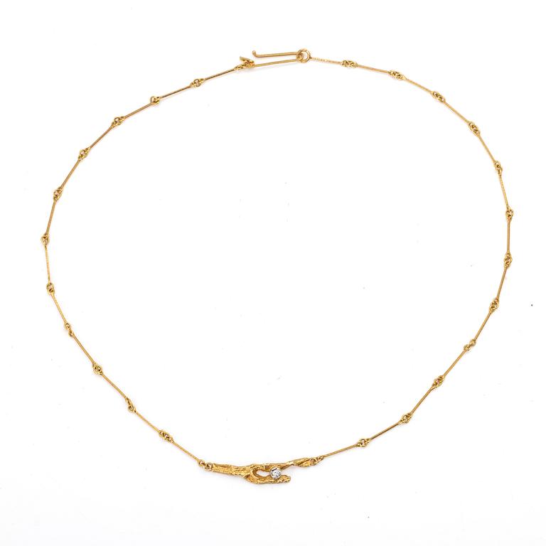 Björn Weckström, Collier, "Diamantknopp", 18K guld, diamant, Lapponia.